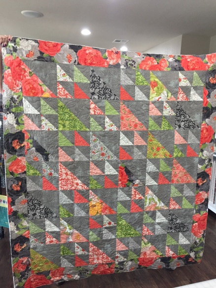 Customer quilt quilted using Just Roses and backed with Shannon Cuddle.